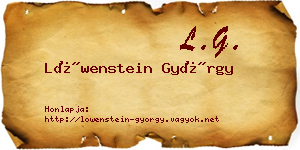 Löwenstein György névjegykártya