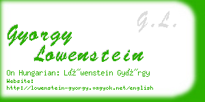 gyorgy lowenstein business card